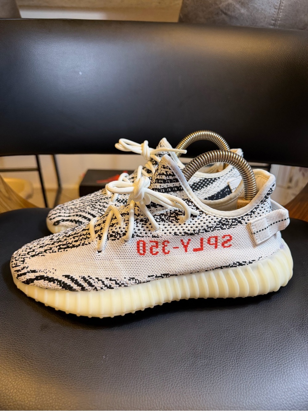 Yeezy Boost 350 V2 Zebra — White, Black & Cream Size 8.5